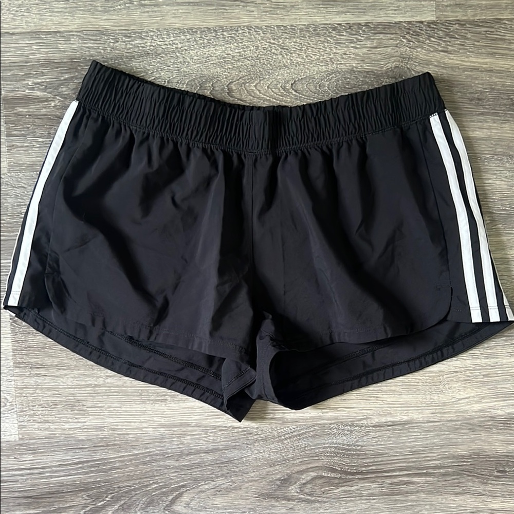 Adidas Black Athletic Shorts with Triple Stripes